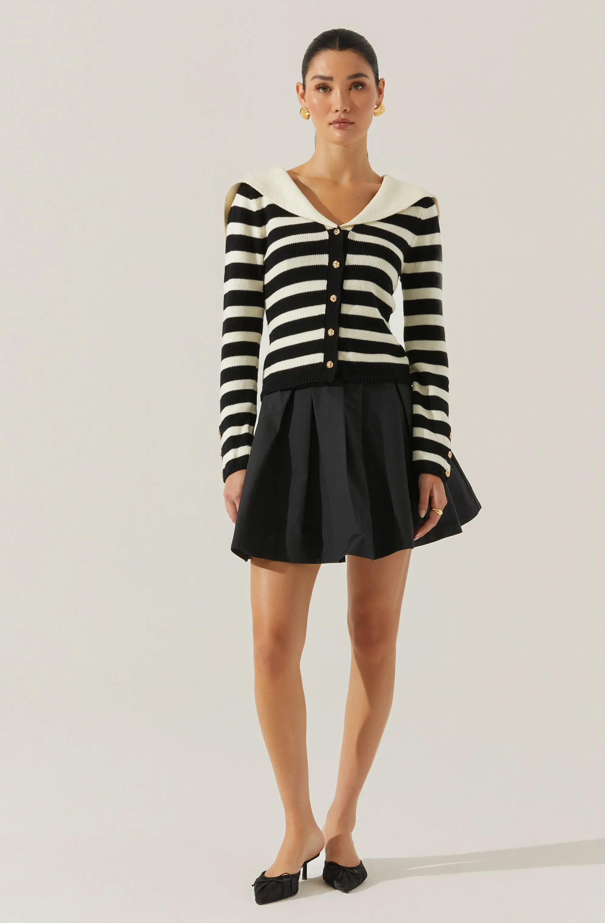 Analissa Stripe Sailor Collar Cardigan sold by Astr product image thumbnail 2