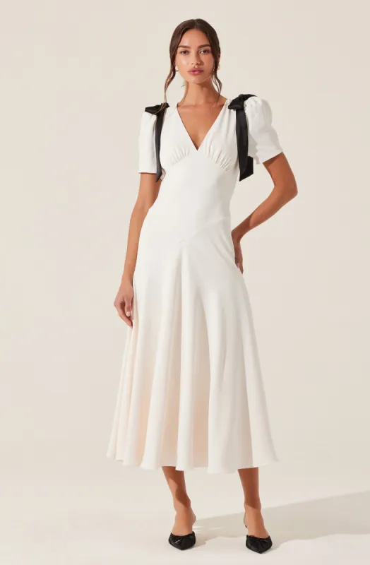 Ciela Bow Puff Sleeve Dress sold by Astr
