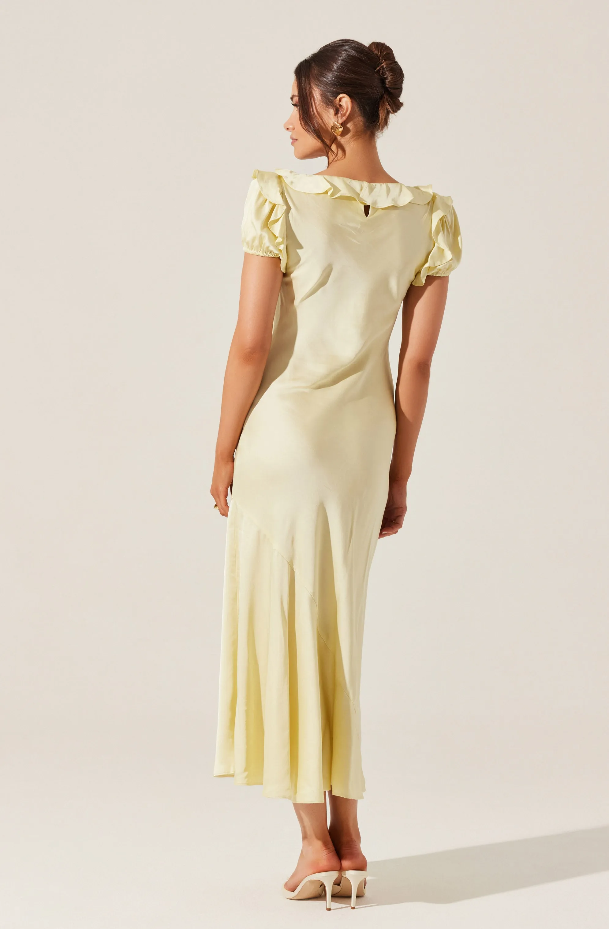 Auden Satin Ruffle Midi dress sold by Astr product image thumbnail 5