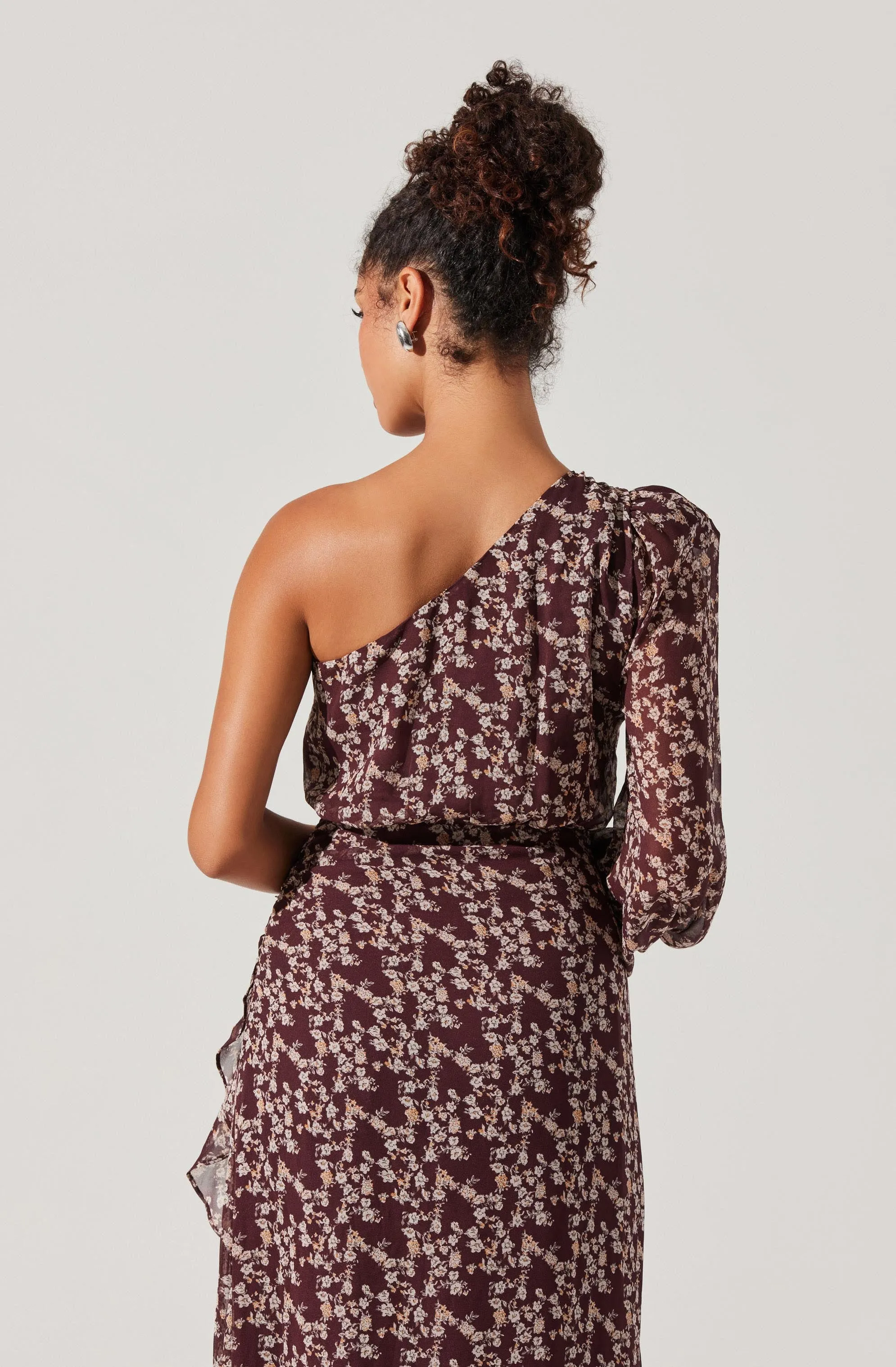 Calista Floral One Shoulder Dress sold by Astr product image thumbnail 4