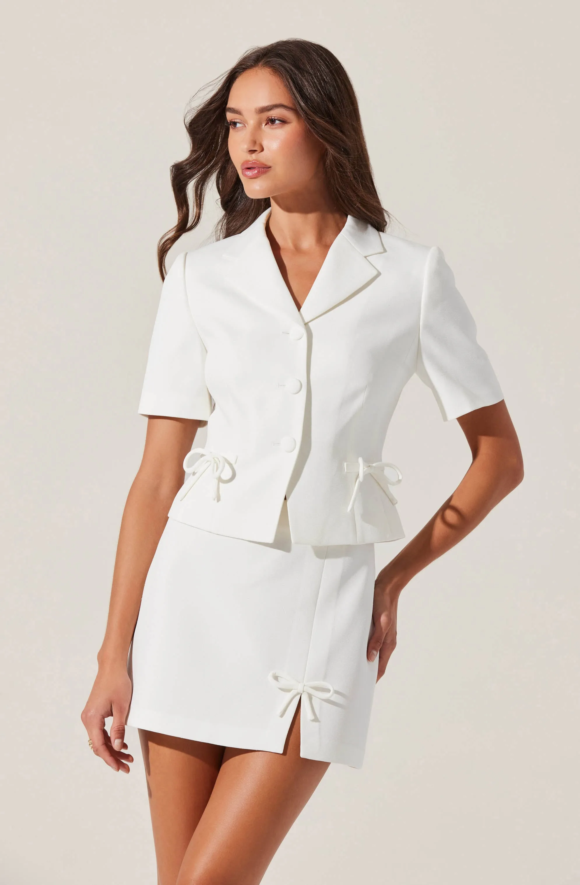 Sophie Bow Embellished Mini Skirt sold by Astr product image thumbnail 2