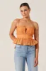 Sylvan Shirred Peplum Top sold by Astr