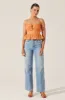 Sylvan Shirred Peplum Top sold by Astr