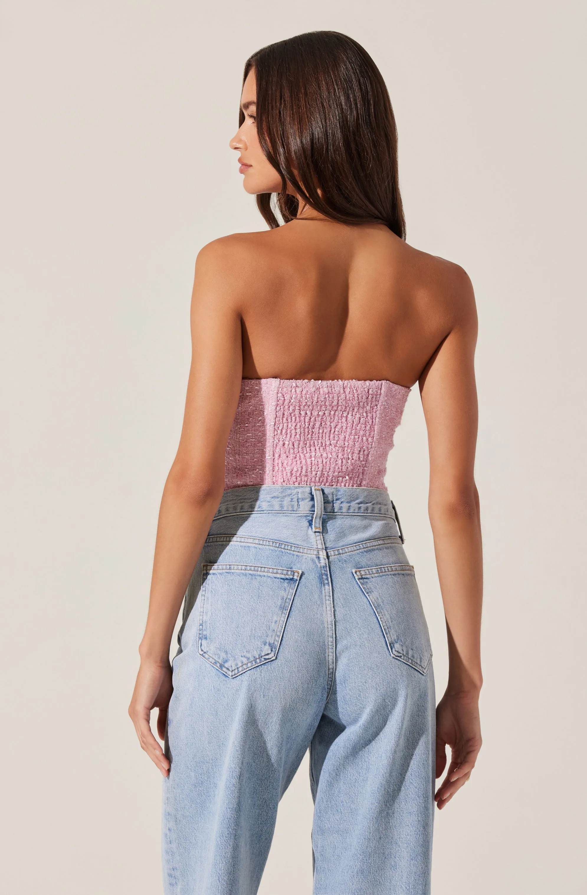 Indie Strapless Tweed Bustier Top sold by Astr product image thumbnail 4