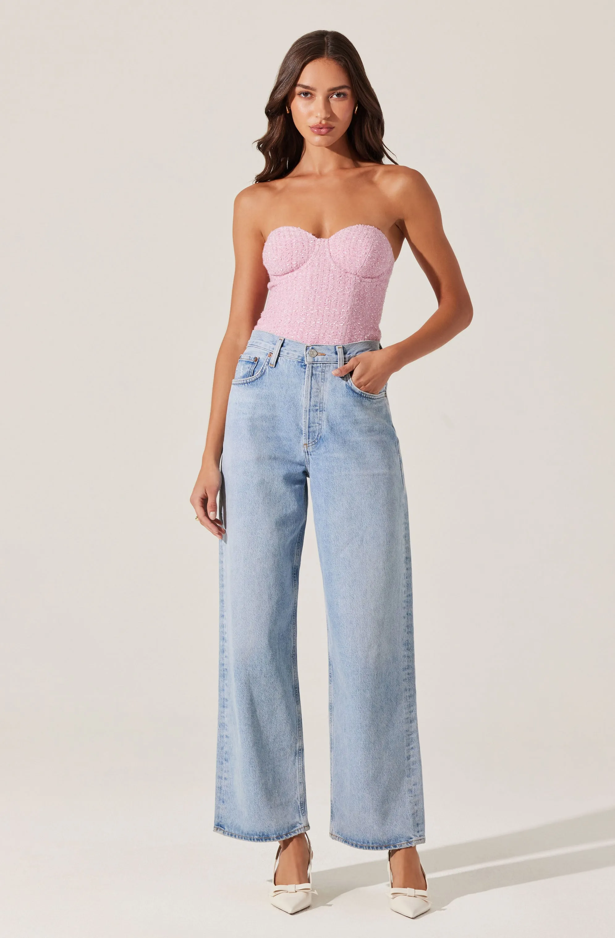 Indie Strapless Tweed Bustier Top sold by Astr product image thumbnail 2