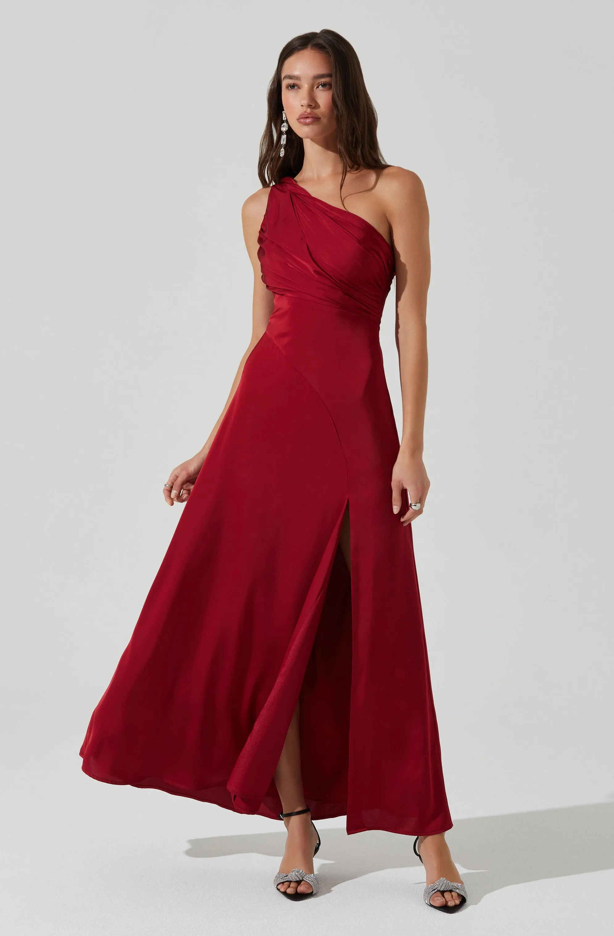 Atoila One Shoulder Satin Maxi Dress sold by Astr product image thumbnail 3
