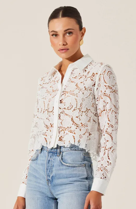 Isabis Floral Lace Top sold by Astr