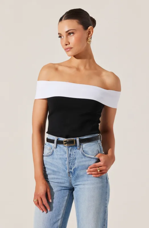 Rochelle Contrast Sweater Top sold by Astr