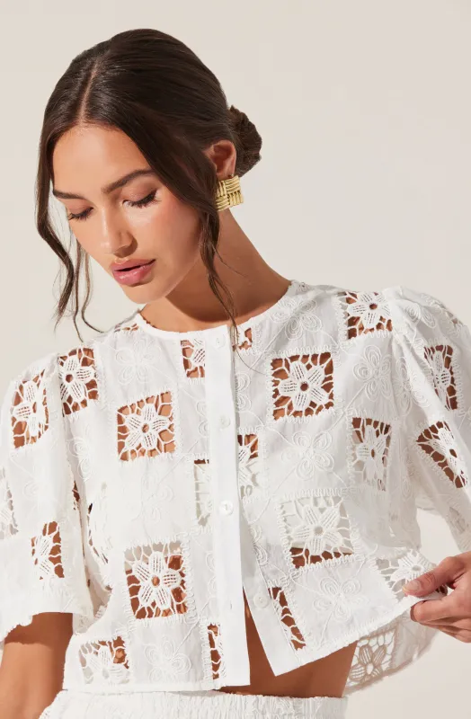 Andolina Crochet Lace Crop Top made by Astr