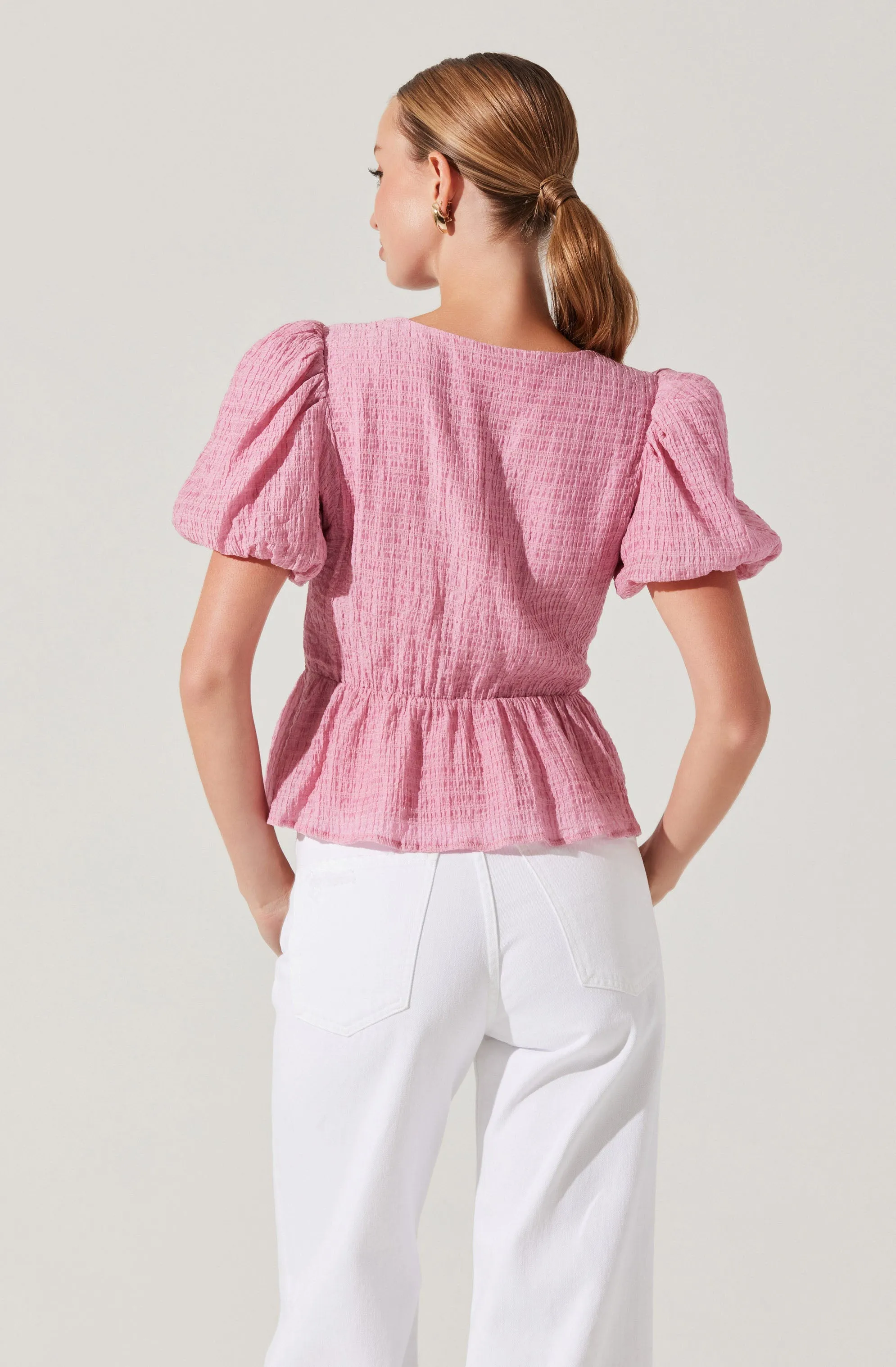 Mylah Puff Sleeve Peplum Top sold by Astr product image thumbnail 2