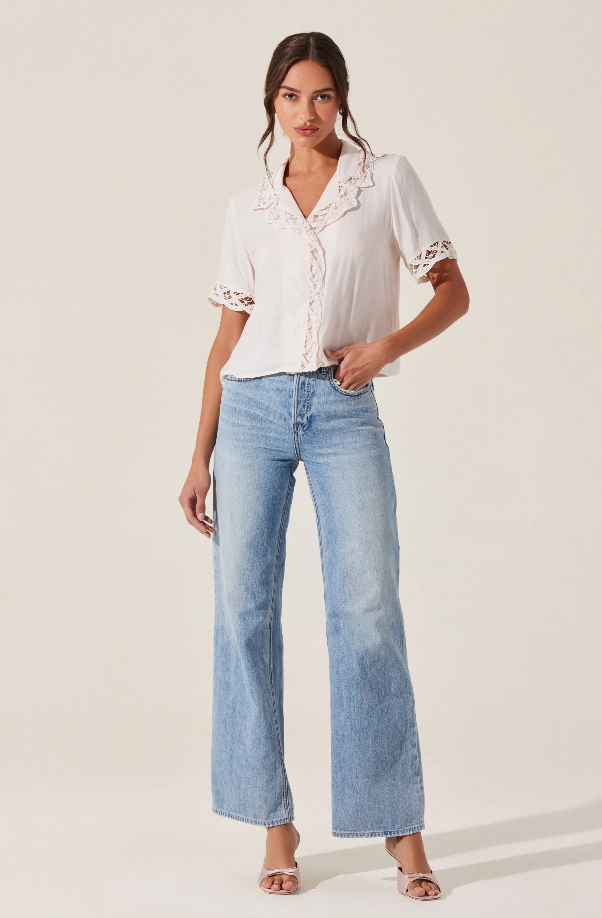 Elinda Lace Trim Top sold by Astr product image thumbnail 5