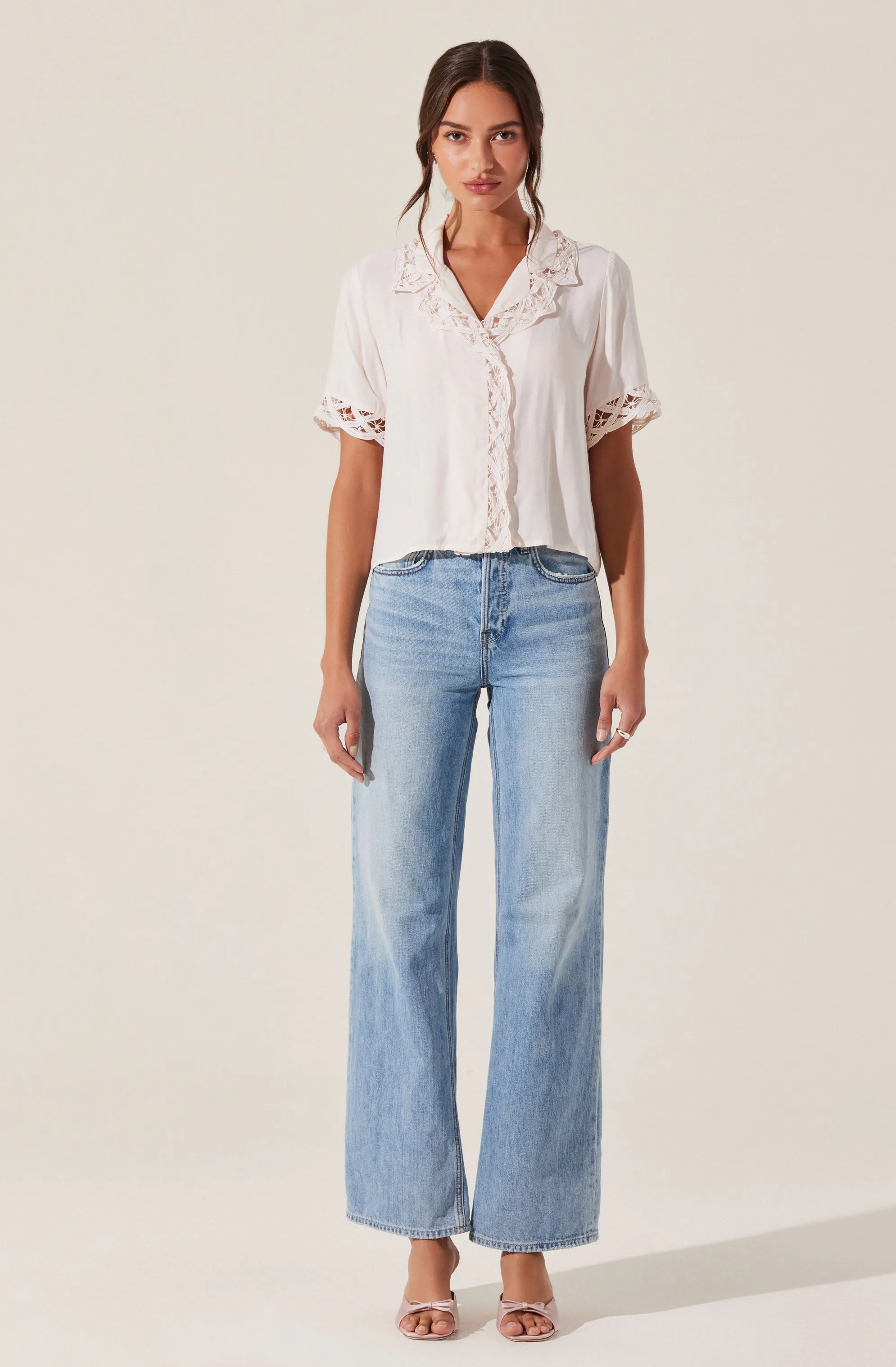 Elinda Lace Trim Top sold by Astr product image thumbnail 3