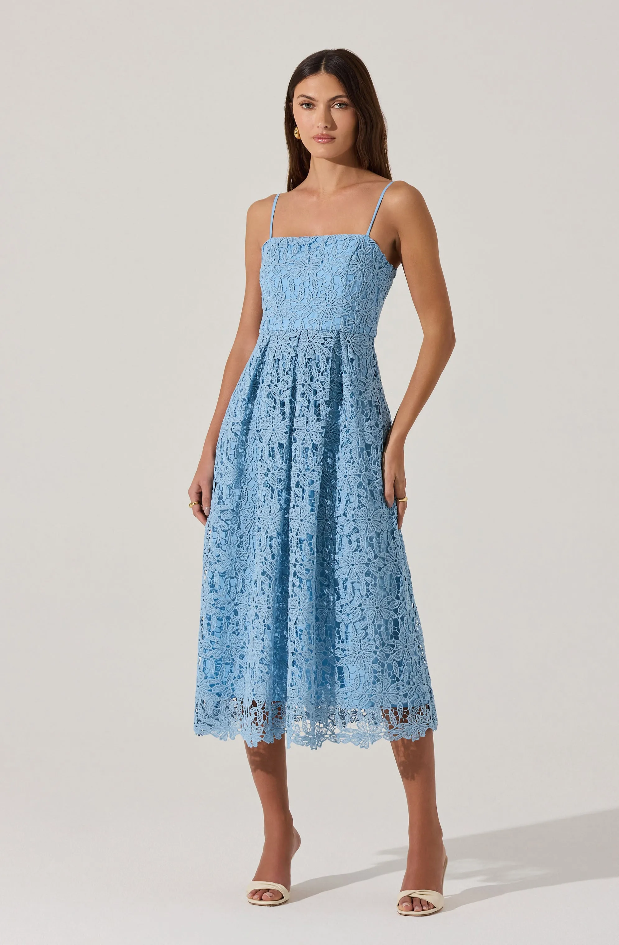 Floral Lace Midi Dress sold by Astr