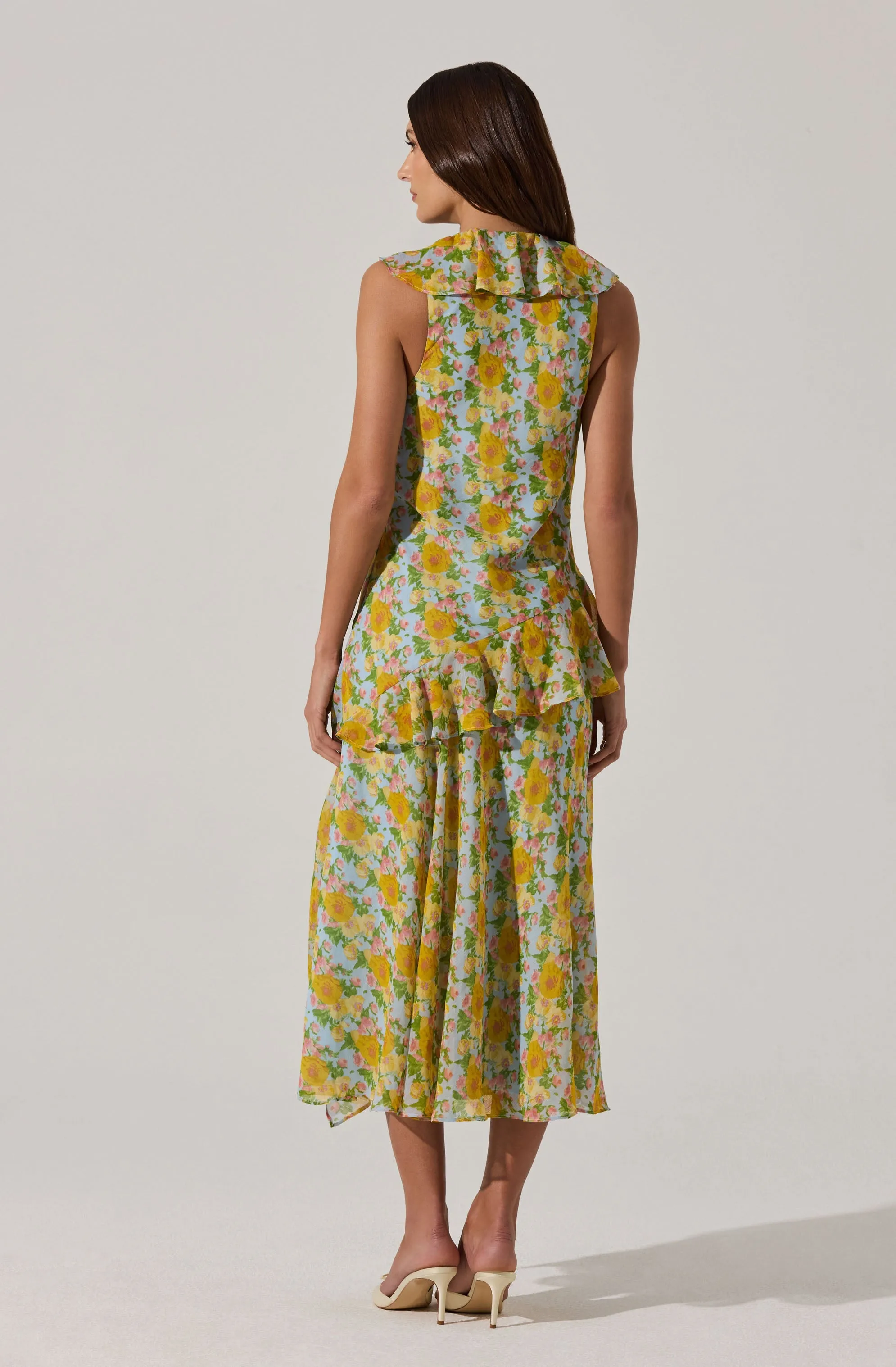 V-neck Floral Ruffle Midi Dress sold by Astr product image thumbnail 5