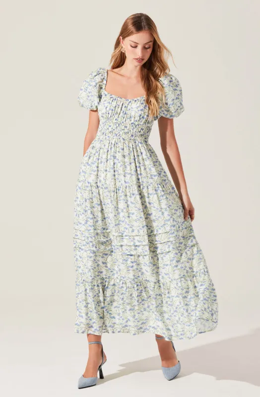 Florentina Floral Tiered Maxi Dress sold by Astr
