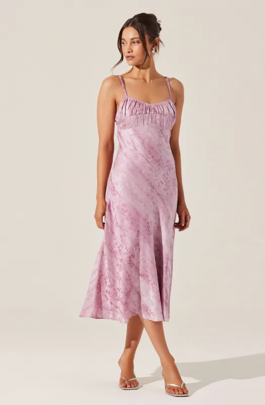 Kaiya Jacquard Satin Midi Dress sold by Astr