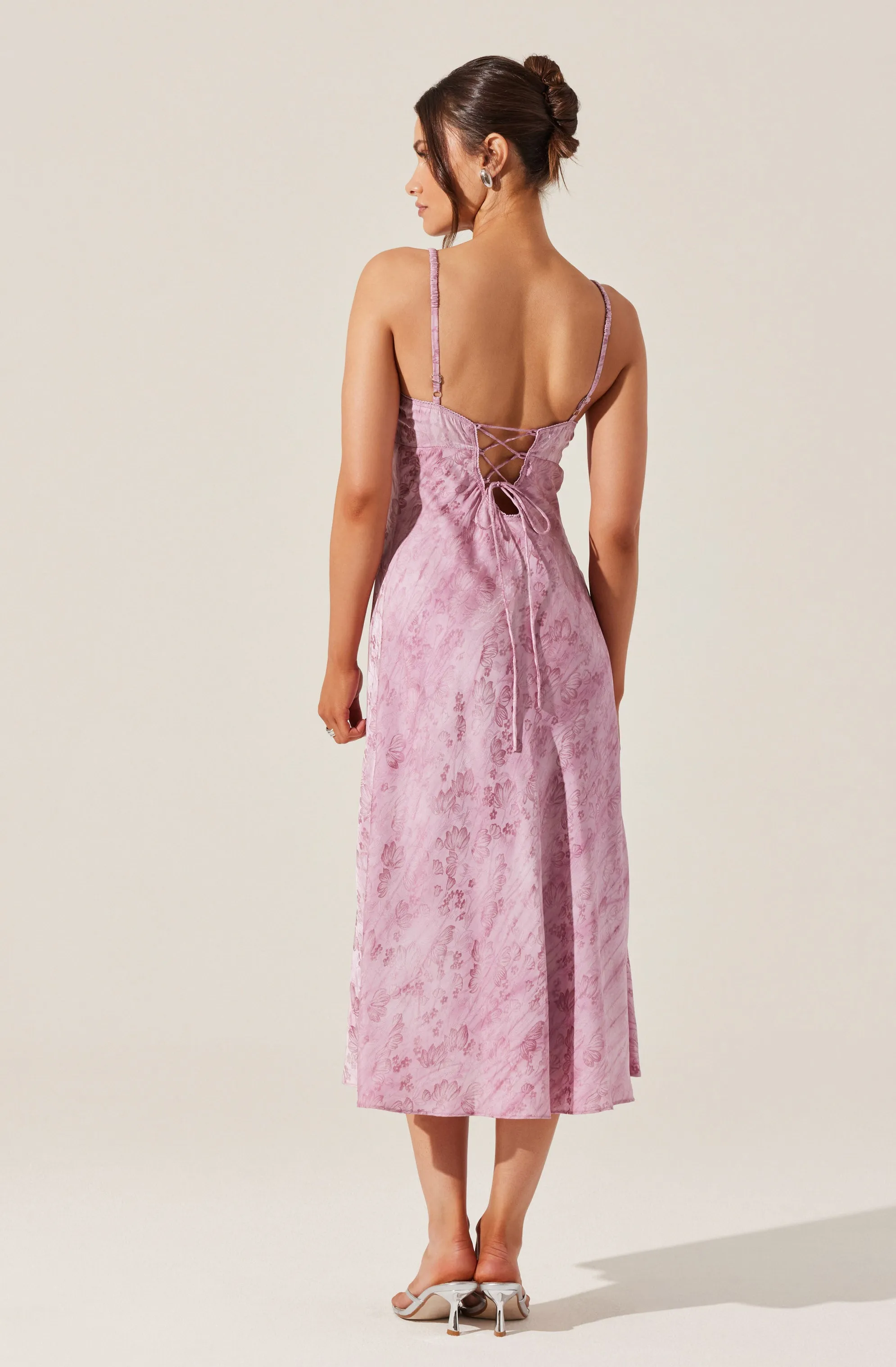 Kaiya Floral Jacquard Satin Midi Dress sold by Astr product image thumbnail 2