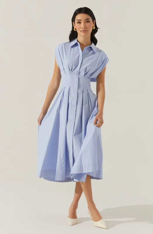Beckett Tapered Waist Pleated Dress sold by Astr