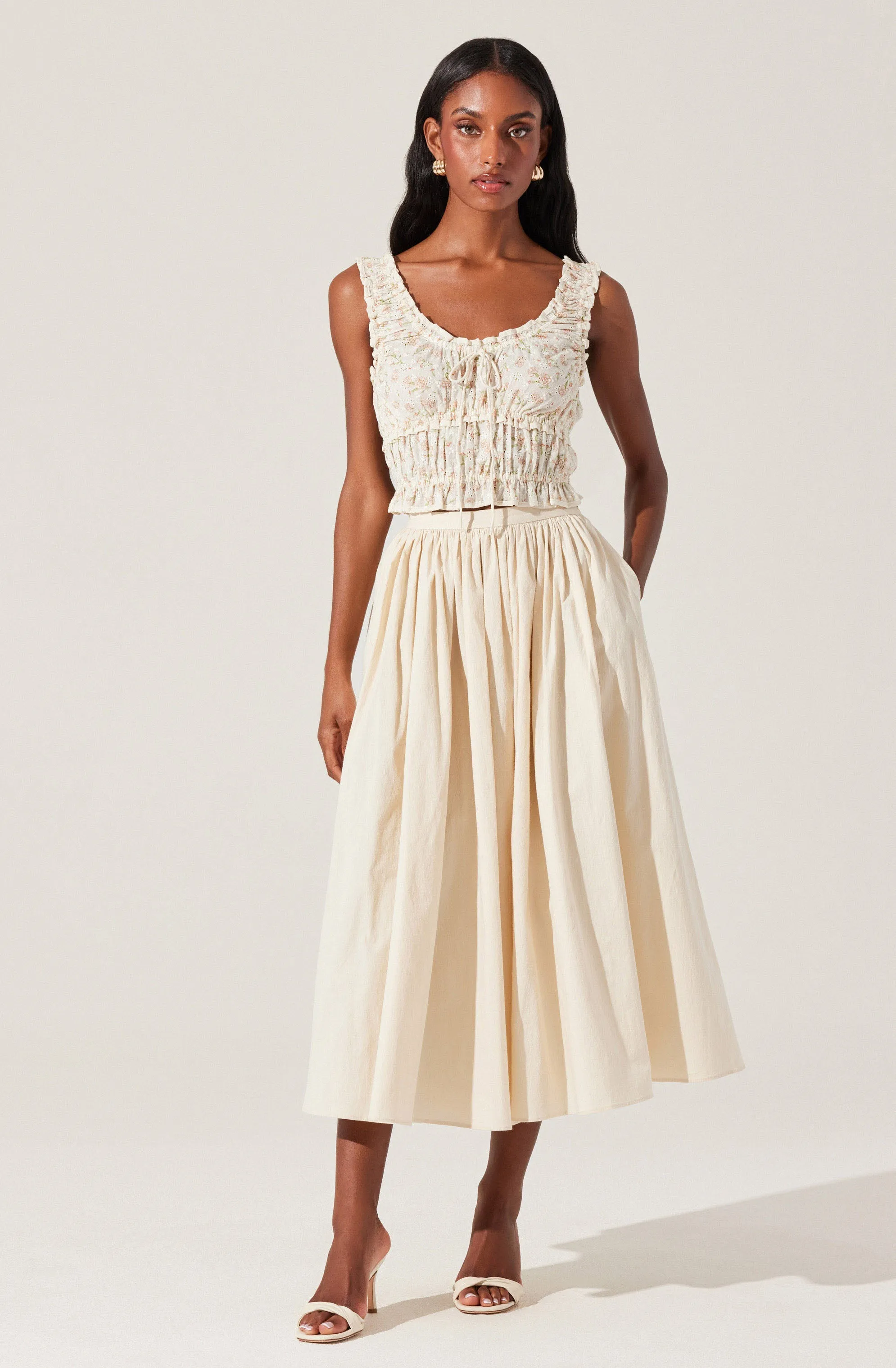 Kissel Floral Eyelet Cropped Top sold by Astr product image thumbnail 3