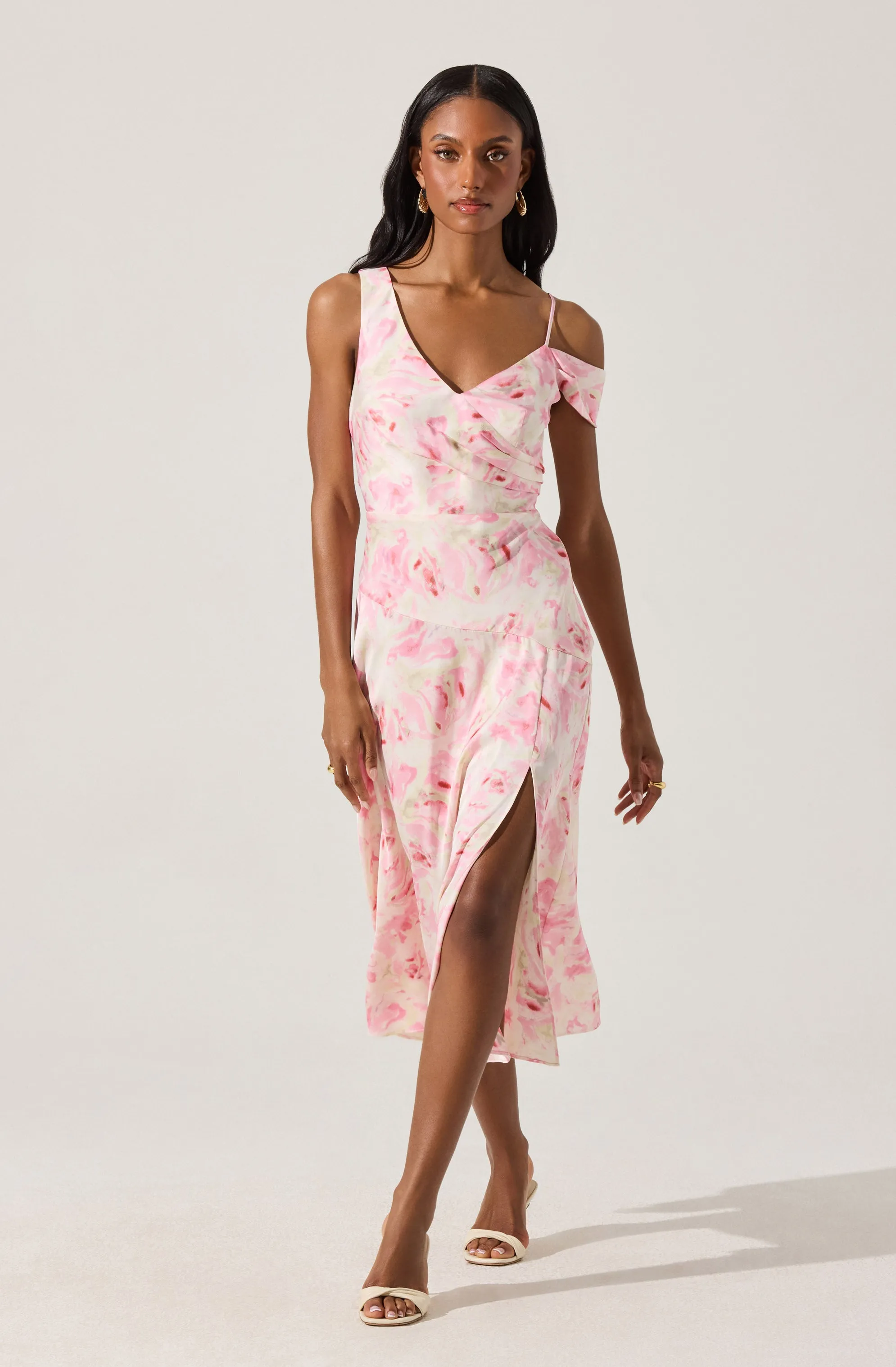 Asymmetric Shoulder Strap Midi Dress sold by Astr