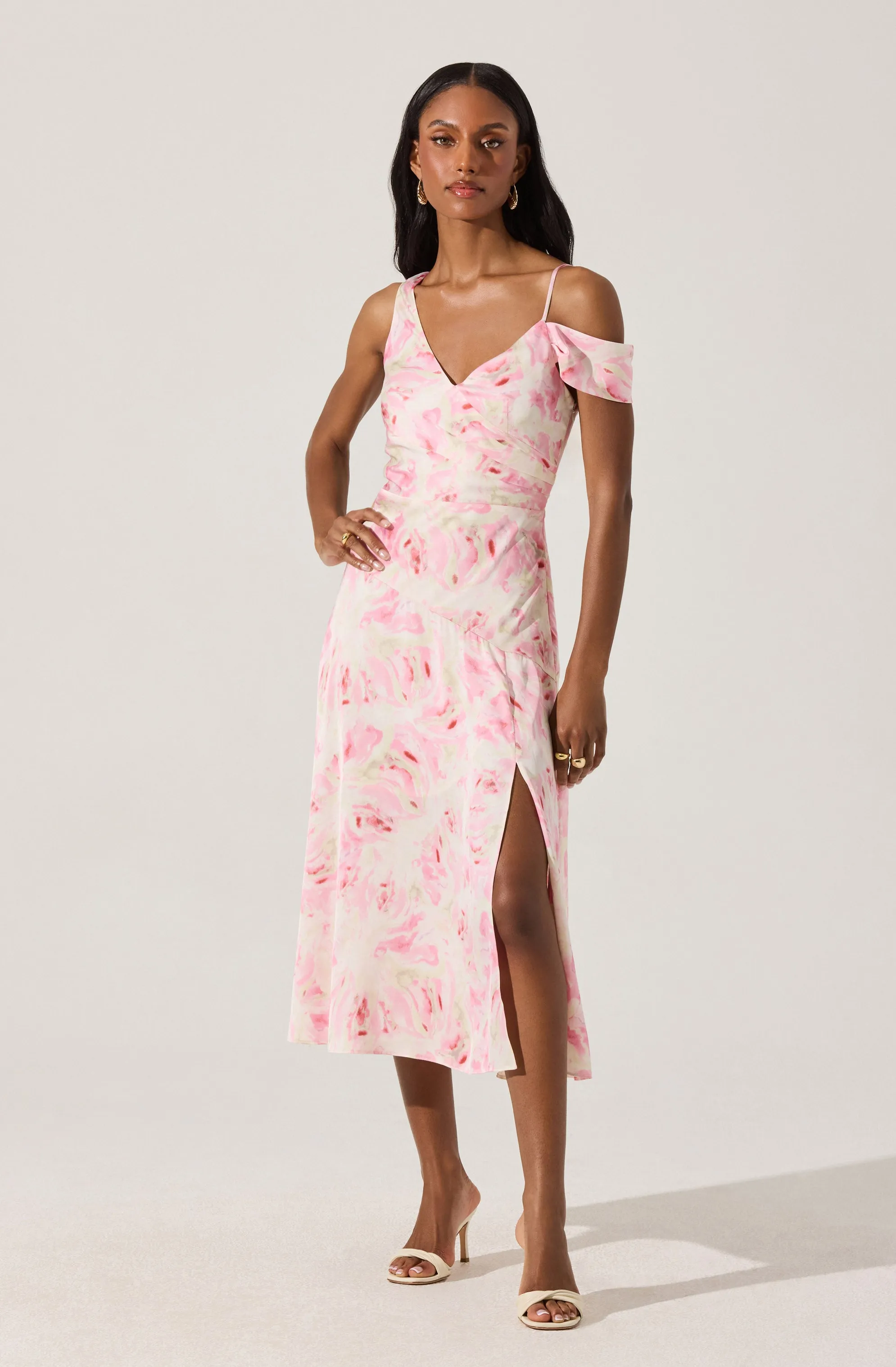 Asymmetric Shoulder Strap Midi Dress sold by Astr product image thumbnail 5