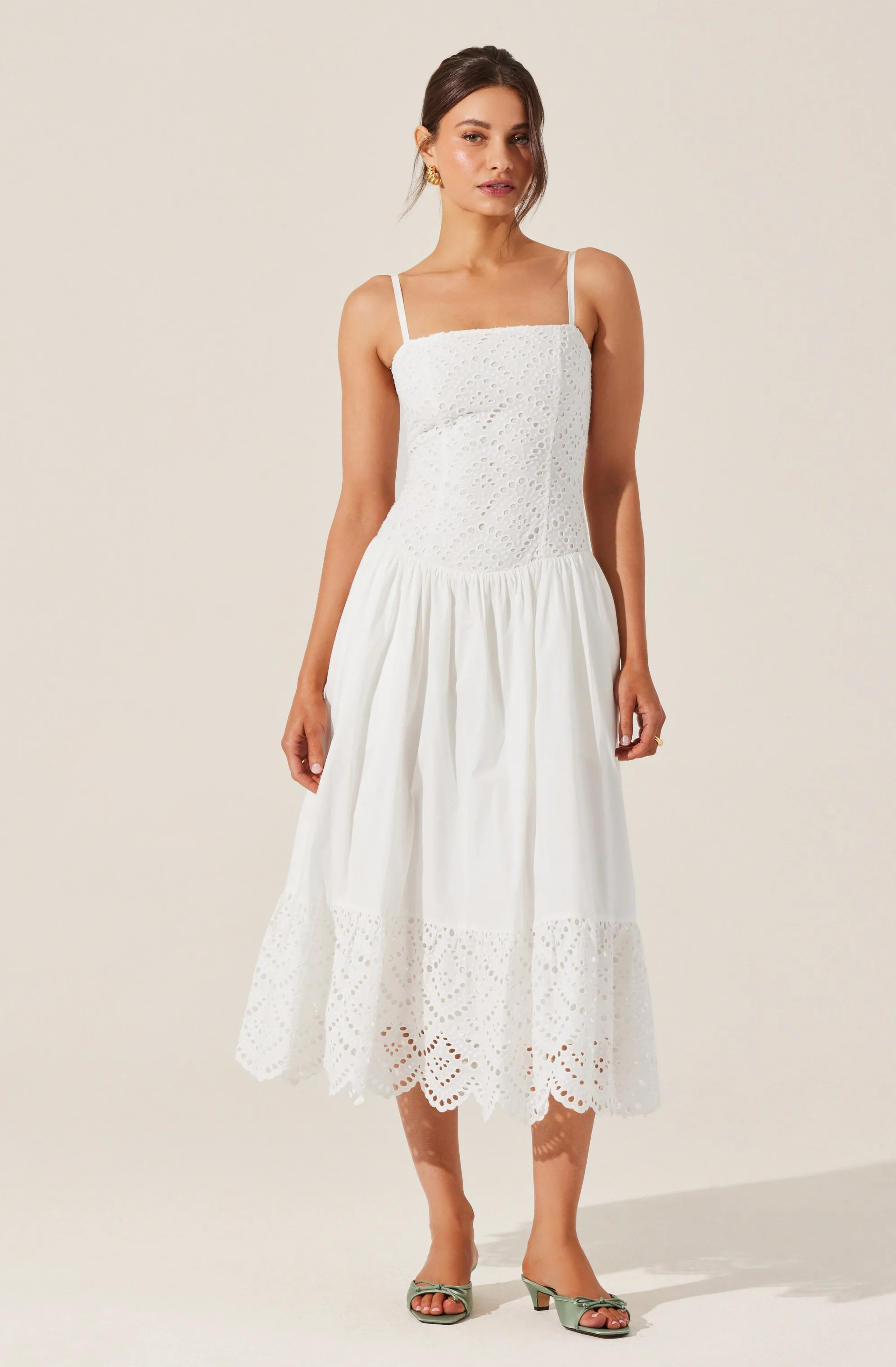 Nathalia Eyelet Midi Dress sold by Astr