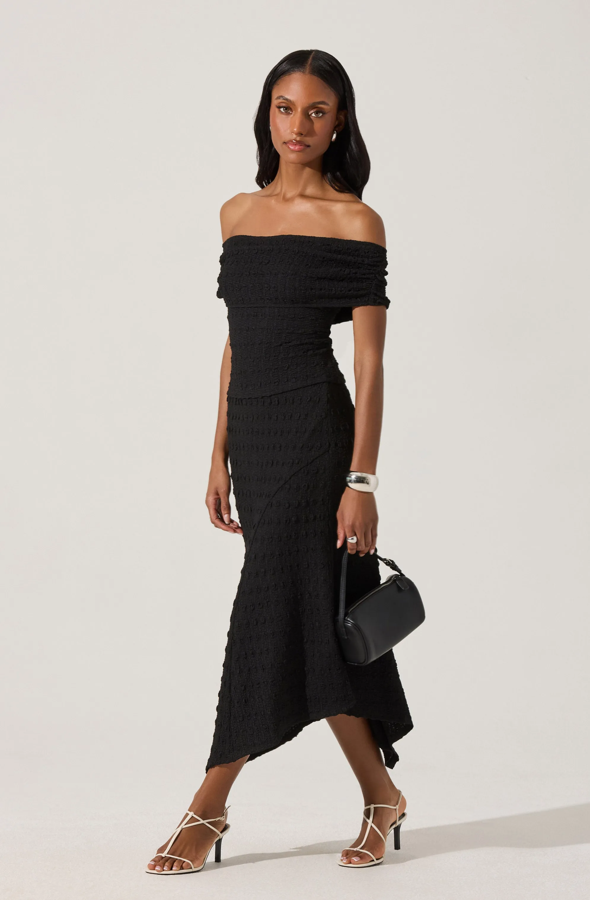 Off Shoulder Textured Knit Top sold by Astr product image thumbnail 2