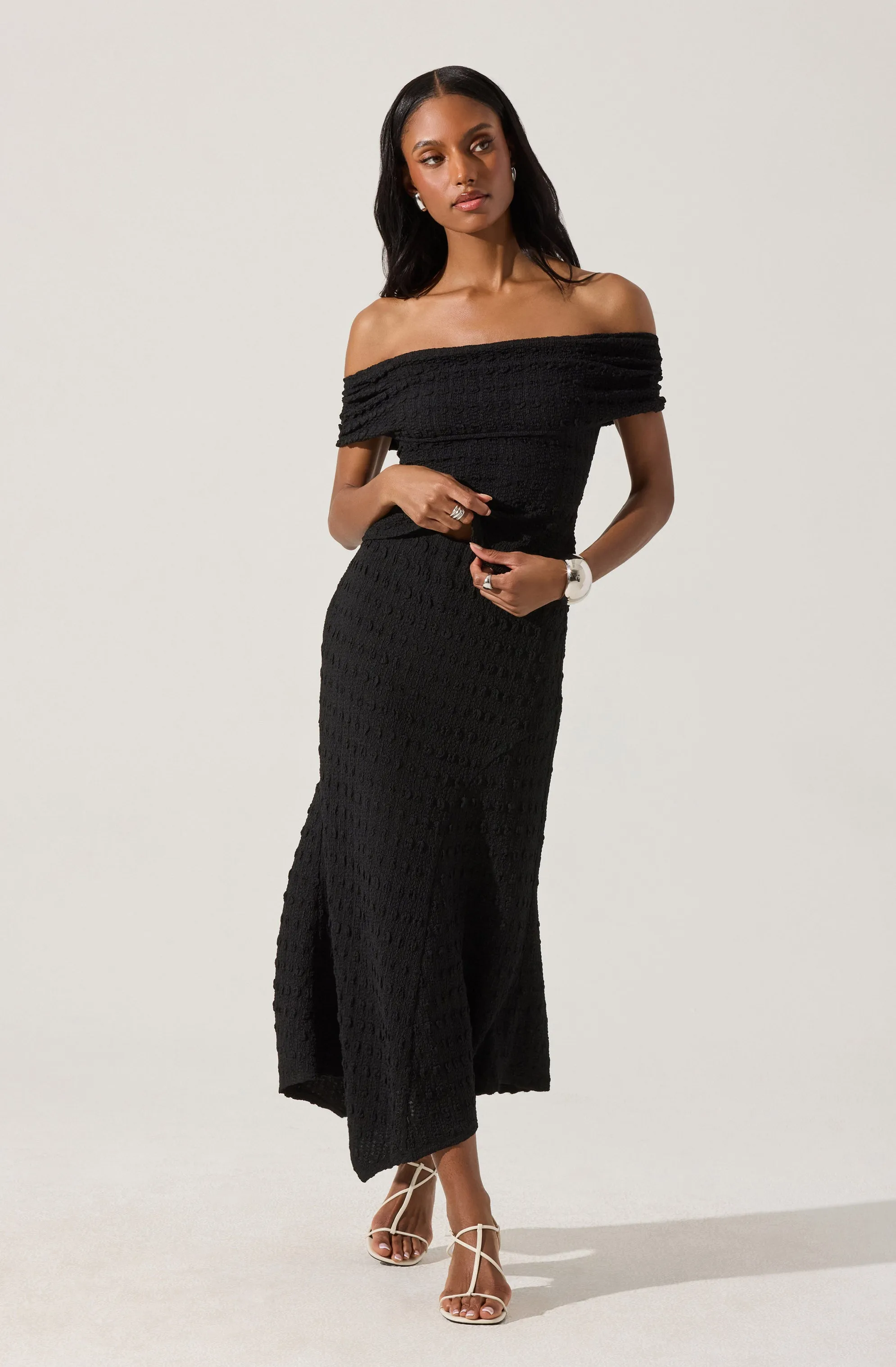Off Shoulder Textured Knit Top sold by Astr product image thumbnail 4