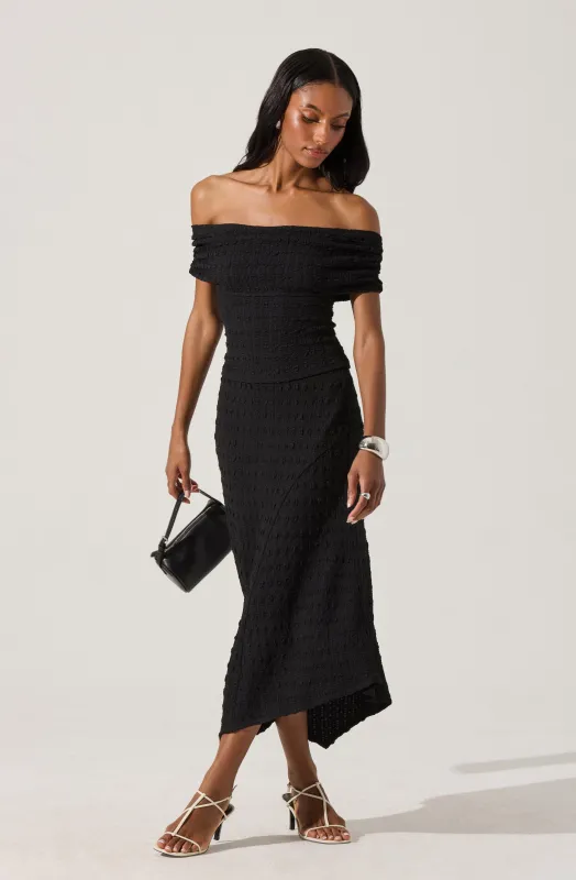 Textured Asymmetric Knit Skirt made by Astr