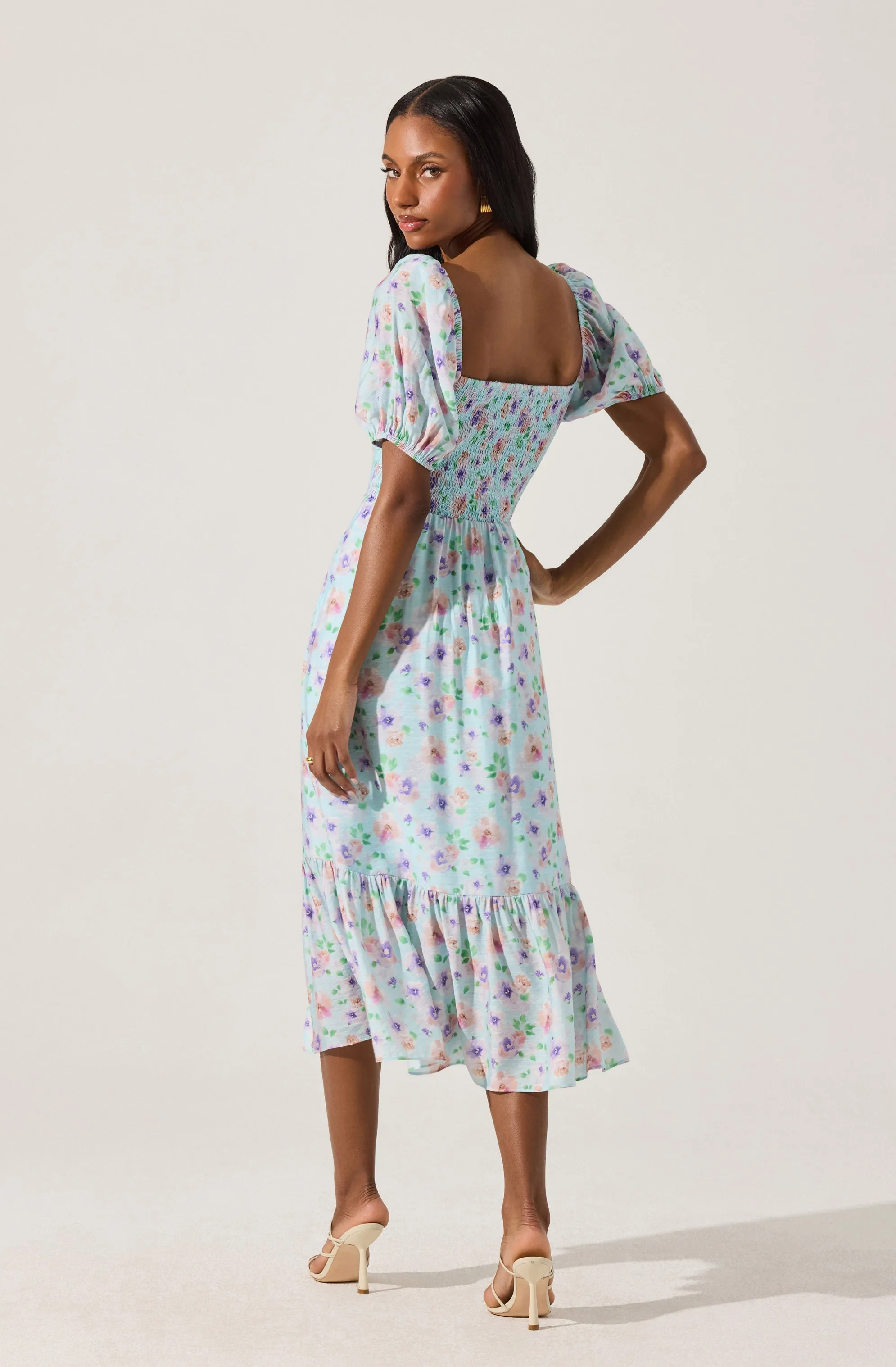 Lace Trim Bustier Floral Midi Dress sold by Astr product image thumbnail 5