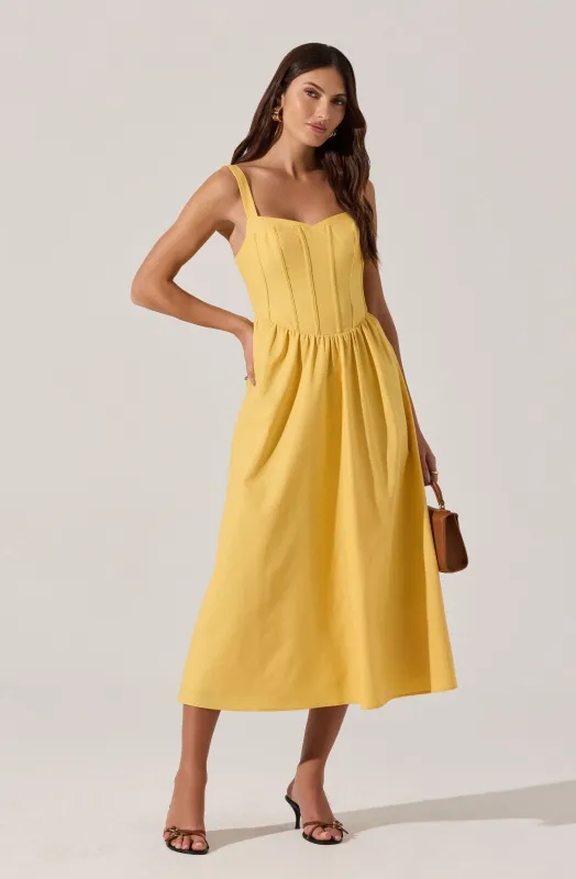 Sweetheart Corset Linen Dress sold by Astr