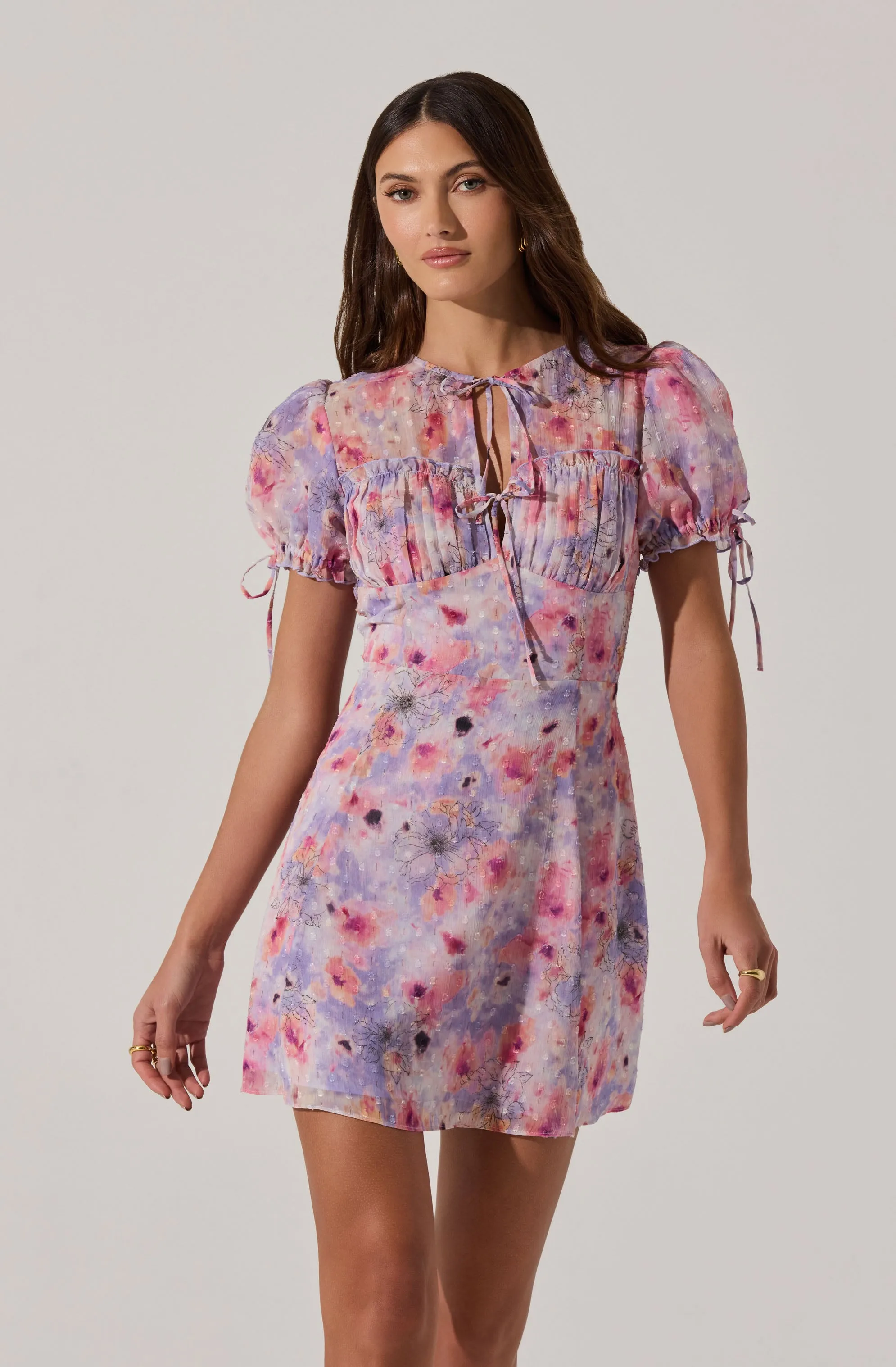 Floral Puff Sleeve Mini Dress sold by Astr product image thumbnail 3