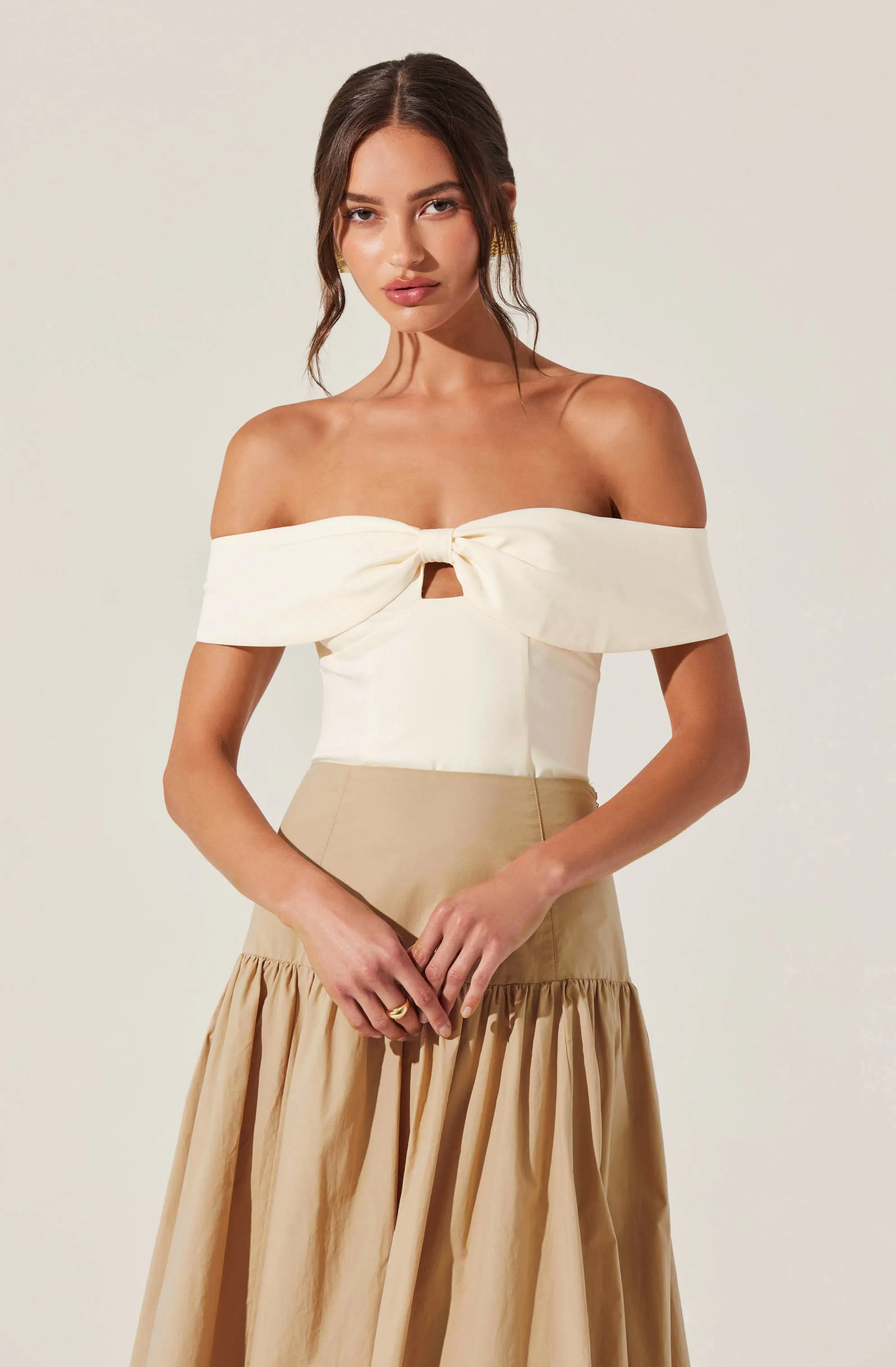 Telayna Off Shoulder Bow Top sold by Astr product image thumbnail 3