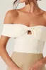 Telayna Off Shoulder Bow Top sold by Astr