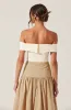 Telayna Off Shoulder Bow Top sold by Astr