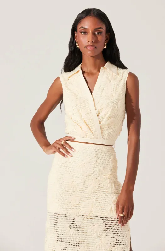 Sol Textured Floral Knit Top sold by Astr