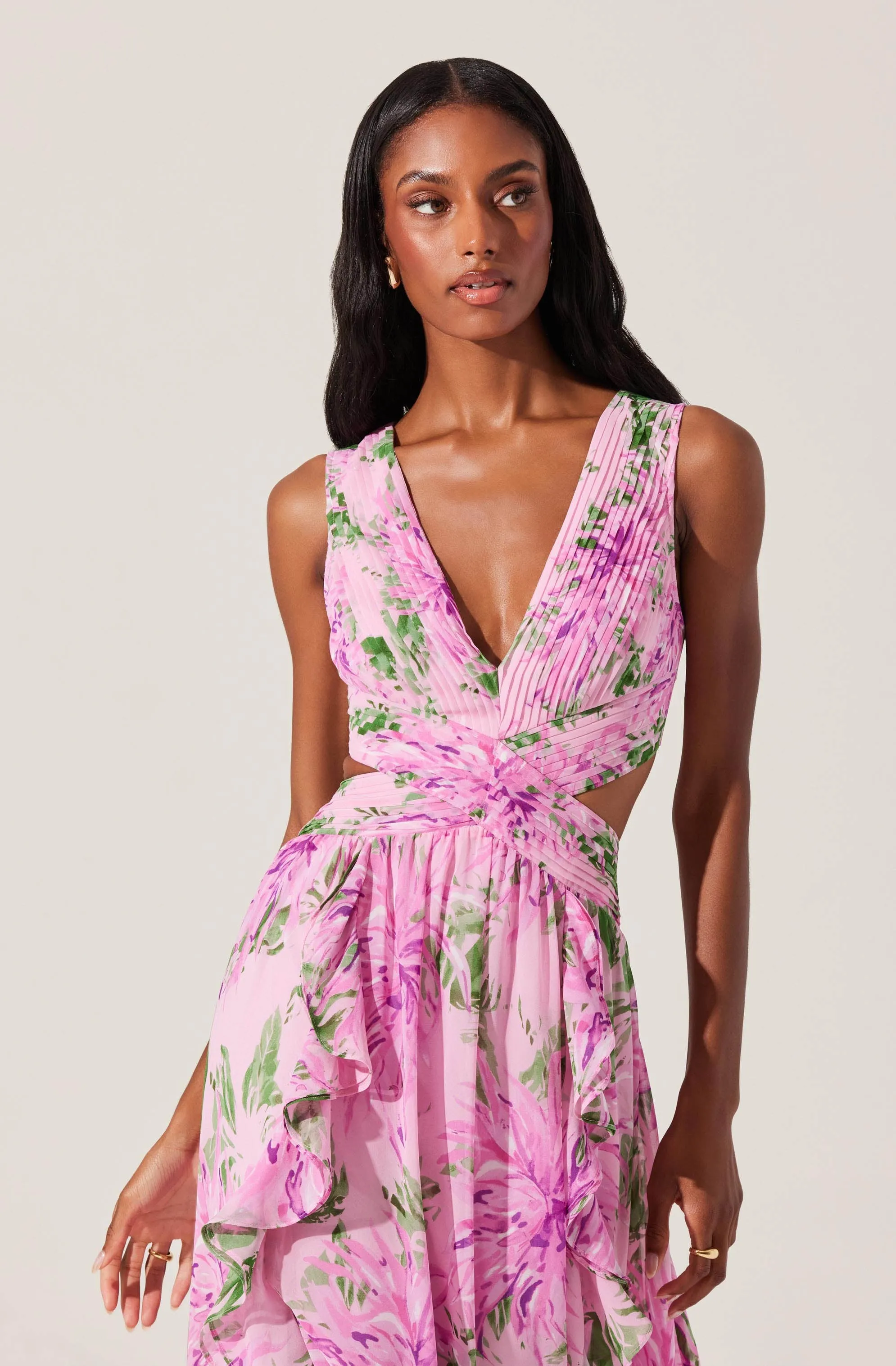 Noya Floral Cutout Maxi Dress sold by Astr product image thumbnail 4