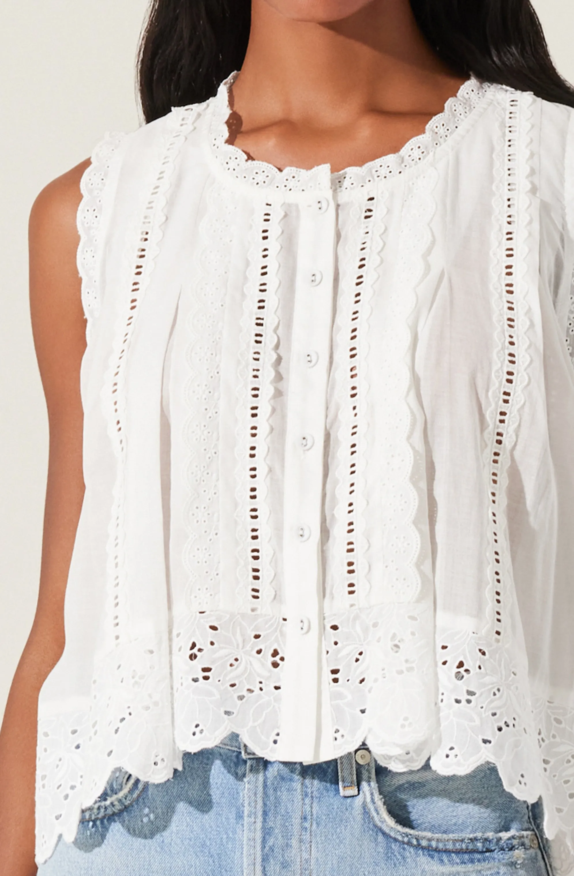 Alisa High Low Eyelet Top sold by Astr product image thumbnail 3