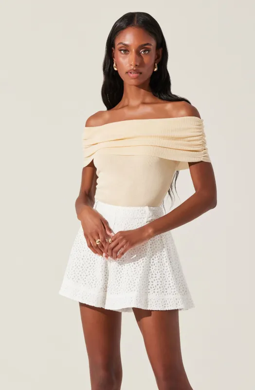Kylin Off Shoulder Sweater Top sold by Astr