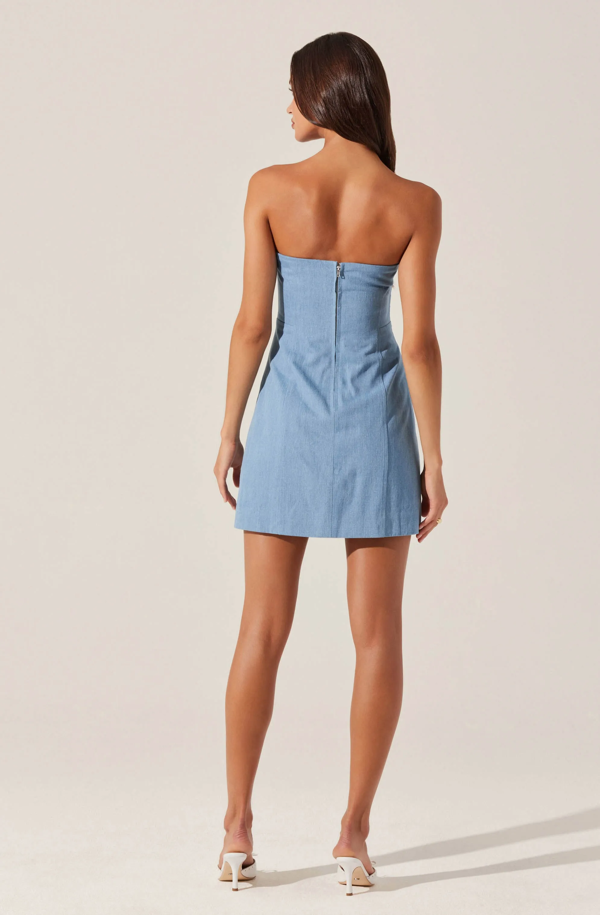 Mazzei Strapless Denim Mini Dress sold by Astr product image thumbnail 3