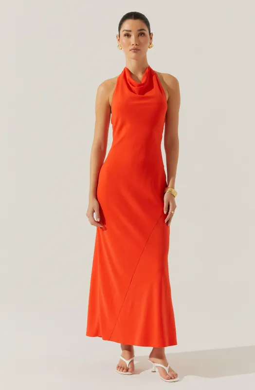 Dalisay Cowl Neck Halter Dress sold by Astr