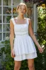 Melaine Lace Trim Mini Dress sold by Astr