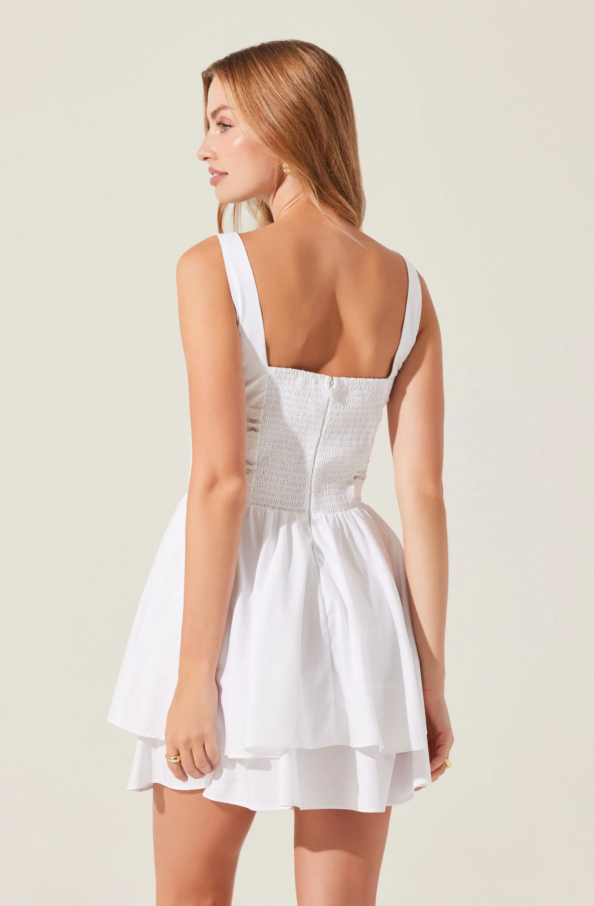 Melaine Lace Trim Mini Dress sold by Astr product image thumbnail 3