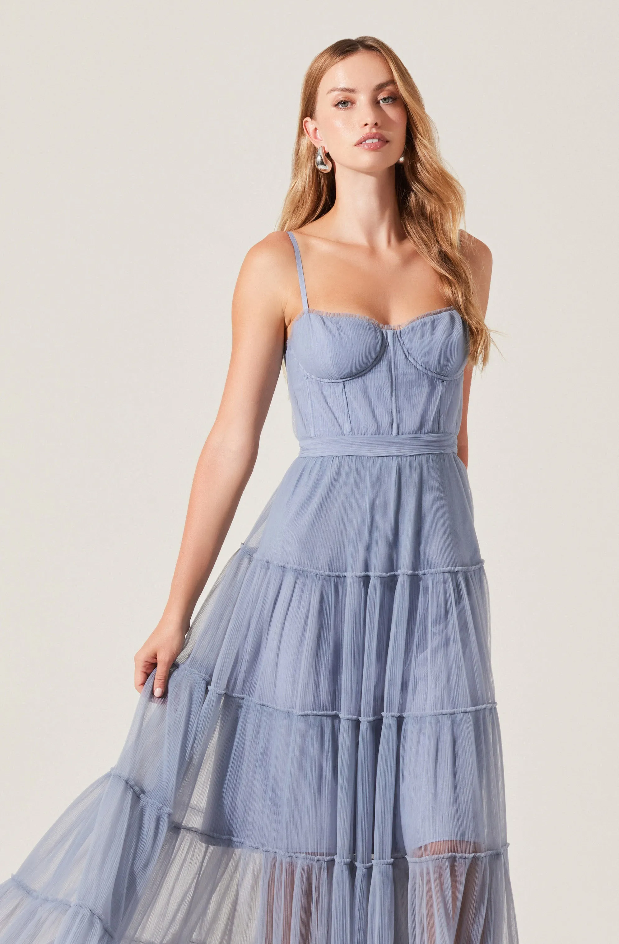 Mireya Bustier Tulle Maxi Dress sold by Astr product image thumbnail 4