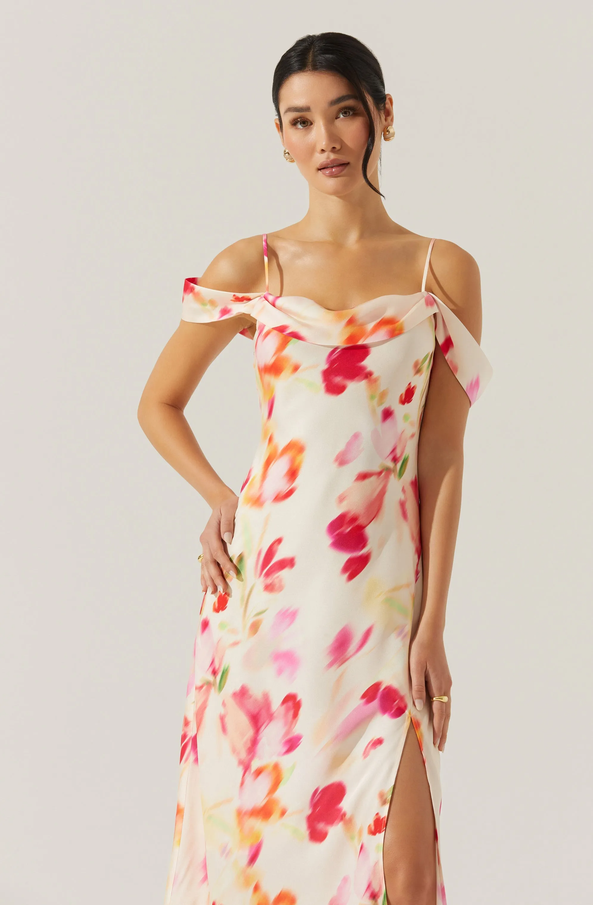 Kitura Cold Shoulder Floral Maxi Dress sold by Astr product image thumbnail 3