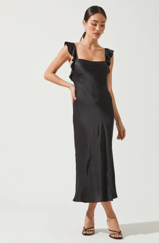 Rina Ruffle Strap Midi Dress sold by Astr