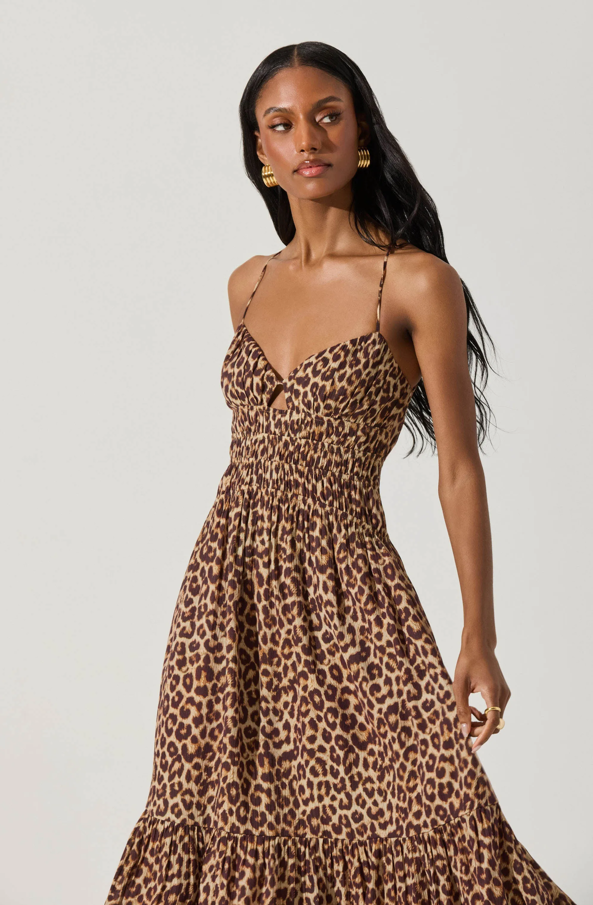 Eleni Leopard Print Midi Dress sold by Astr