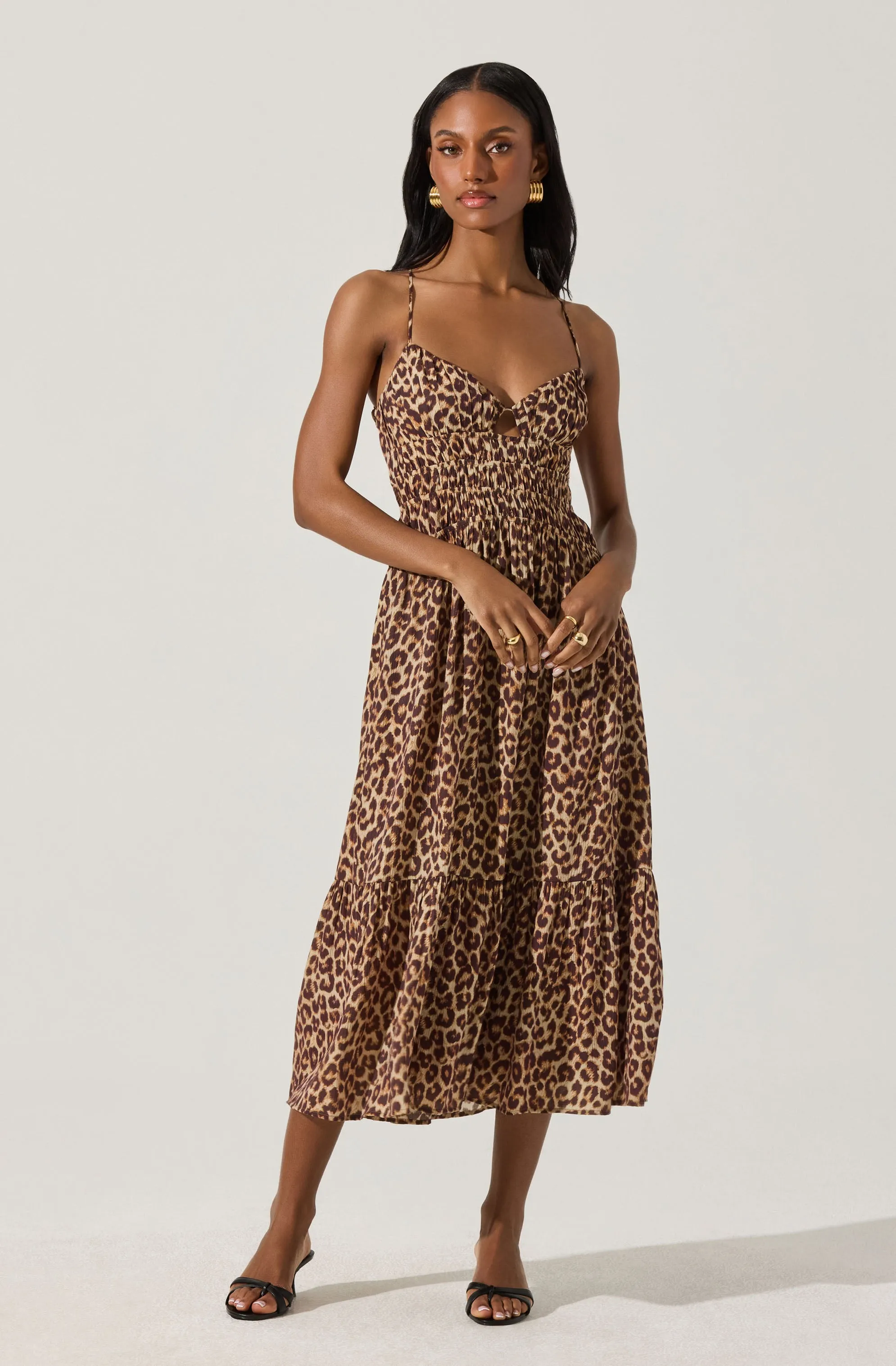 Eleni Leopard Print Midi Dress sold by Astr product image thumbnail 2
