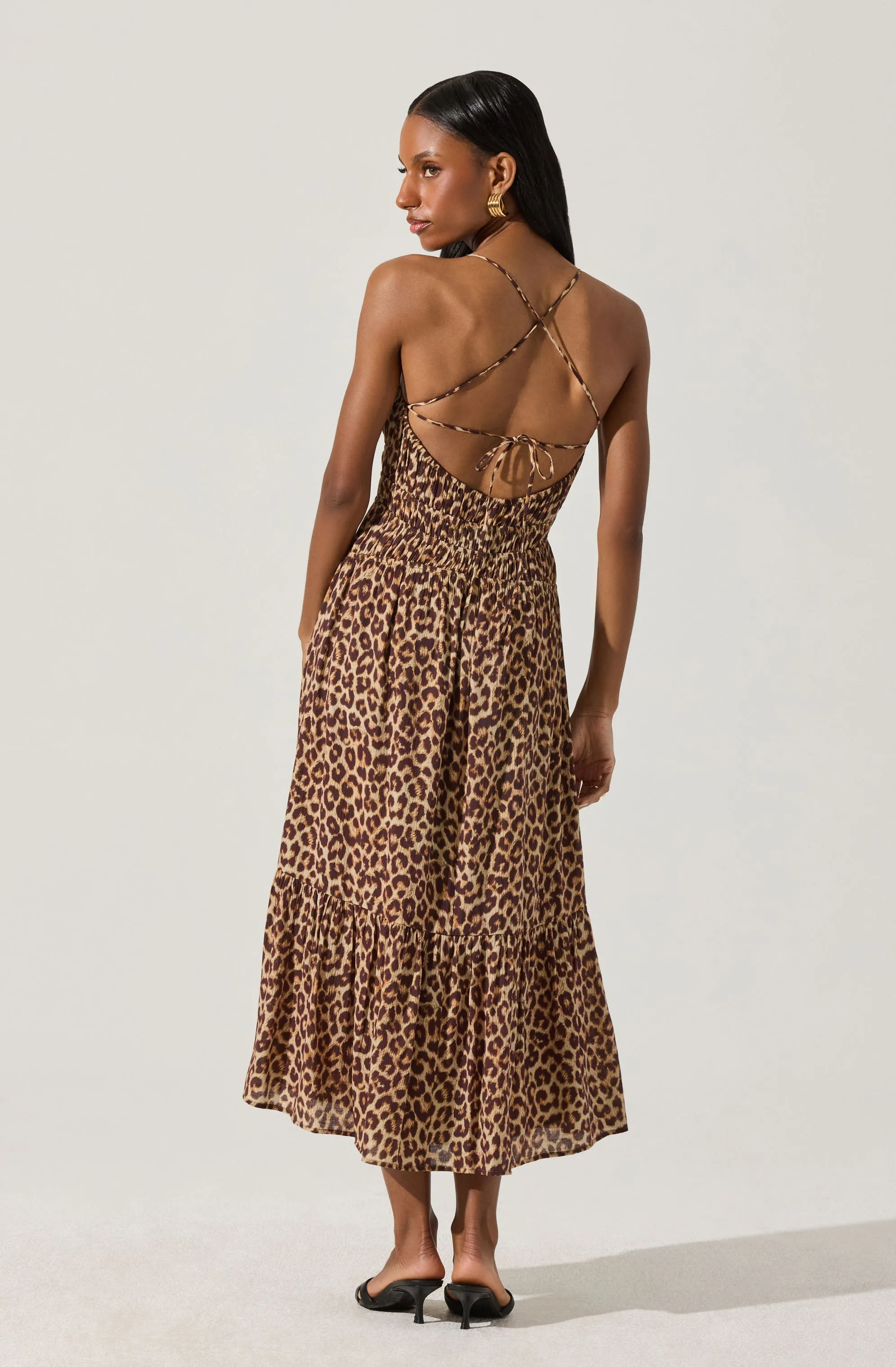 Eleni Leopard Print Midi Dress sold by Astr product image thumbnail 5