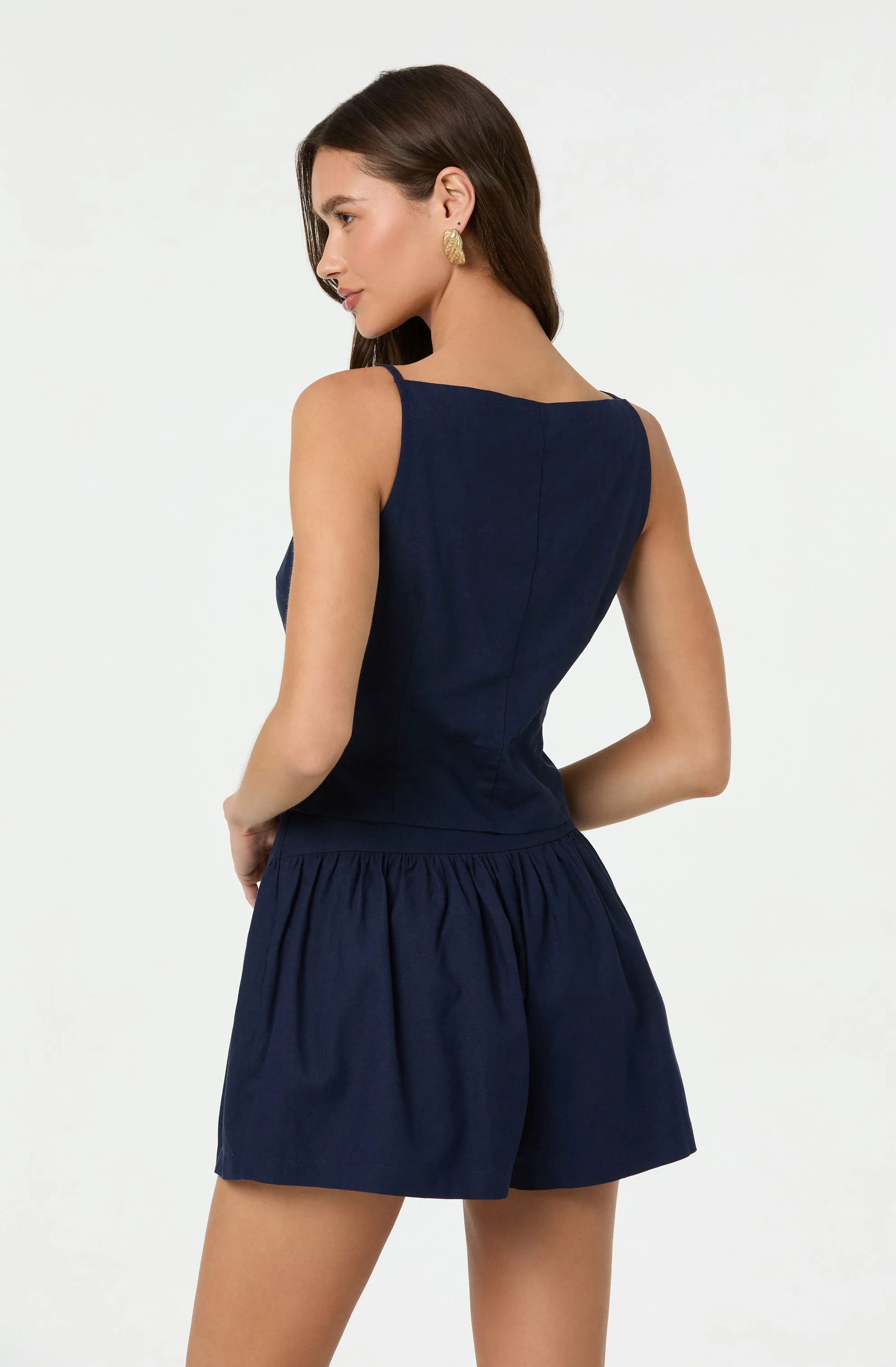 Linen-Blend Boat Neck Top sold by Astr product image thumbnail 4